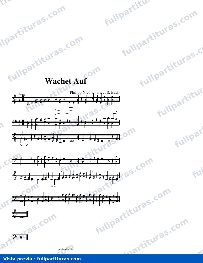 Sleepers, Wake (arreglo C) — Vorschau