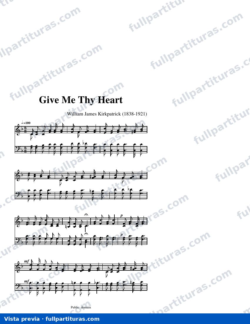 Give Me Thy Heart — Vorschau