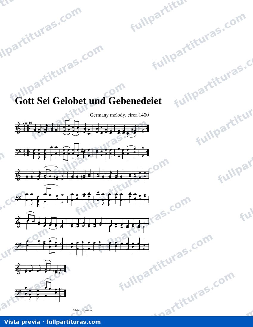 Gott Sei Gelobet Und Gebenedeiet — anteprima
