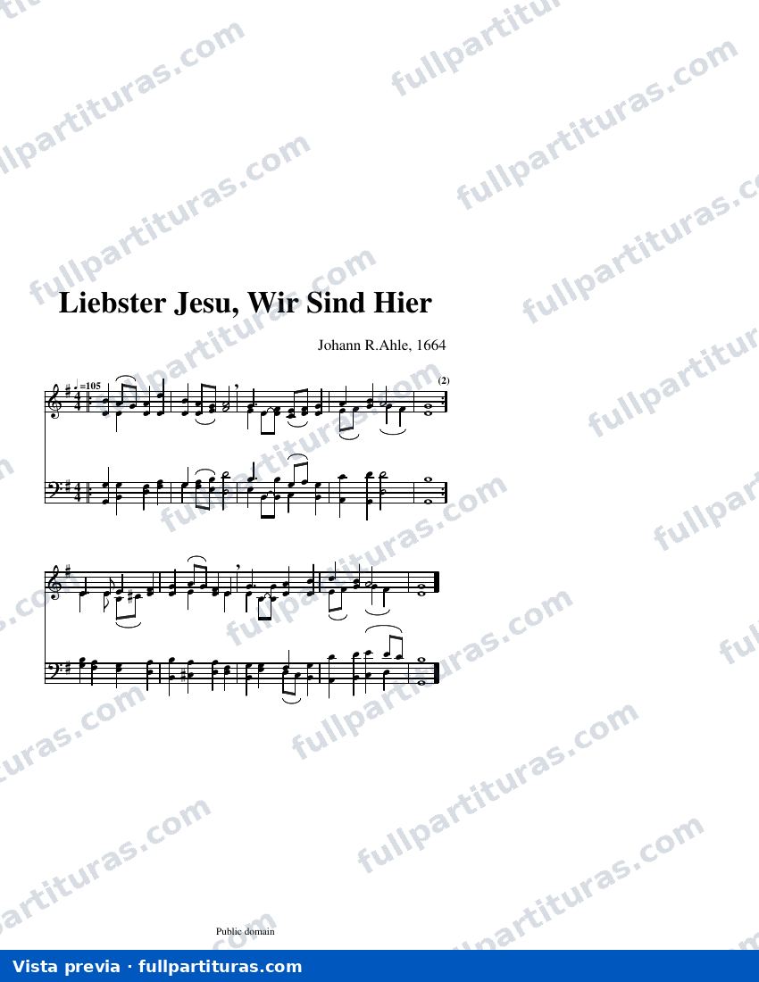 Liebster Jesu, Wir Sind Hier — aperçu