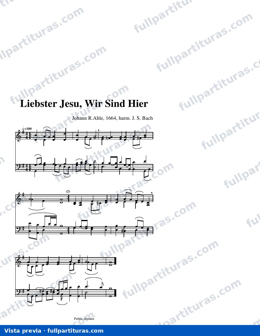 Liebster Jesu, Wir Sind Hier (arreglo C) — Vorschau