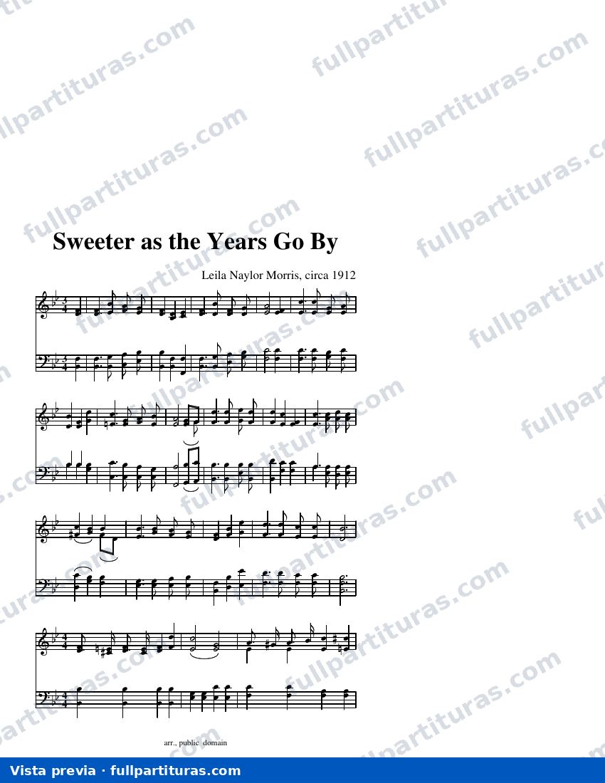 Sweeter as the Years Go By — visualização