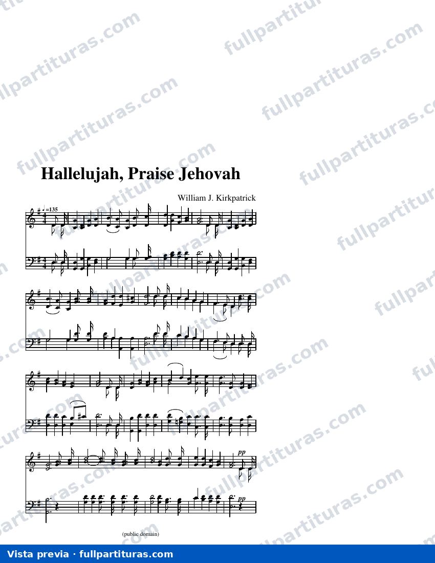 Hallelujah, Praise Jehovah* — visualização