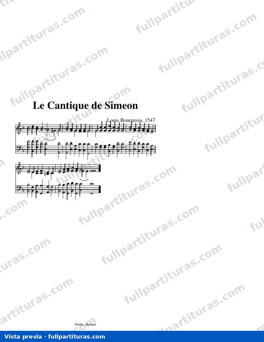 Le Cantique de Simeon — visualização