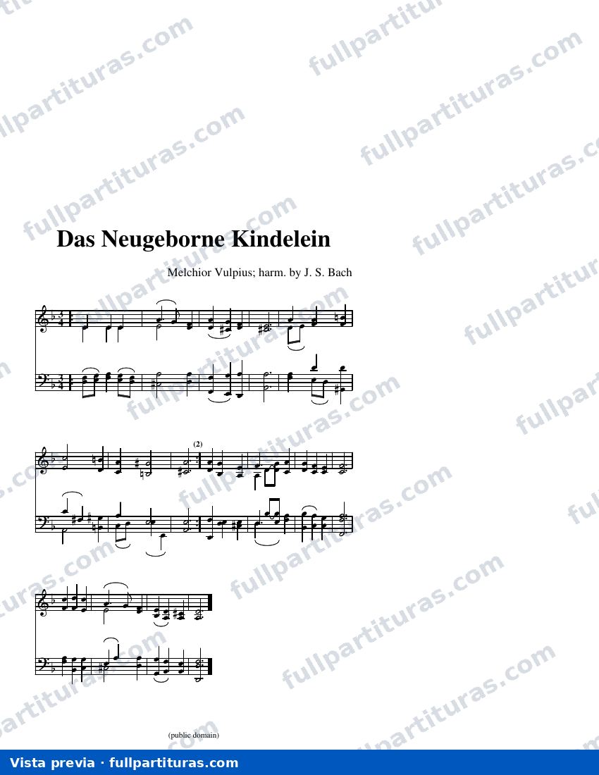 Das Neugeborne Kindelein — aperçu