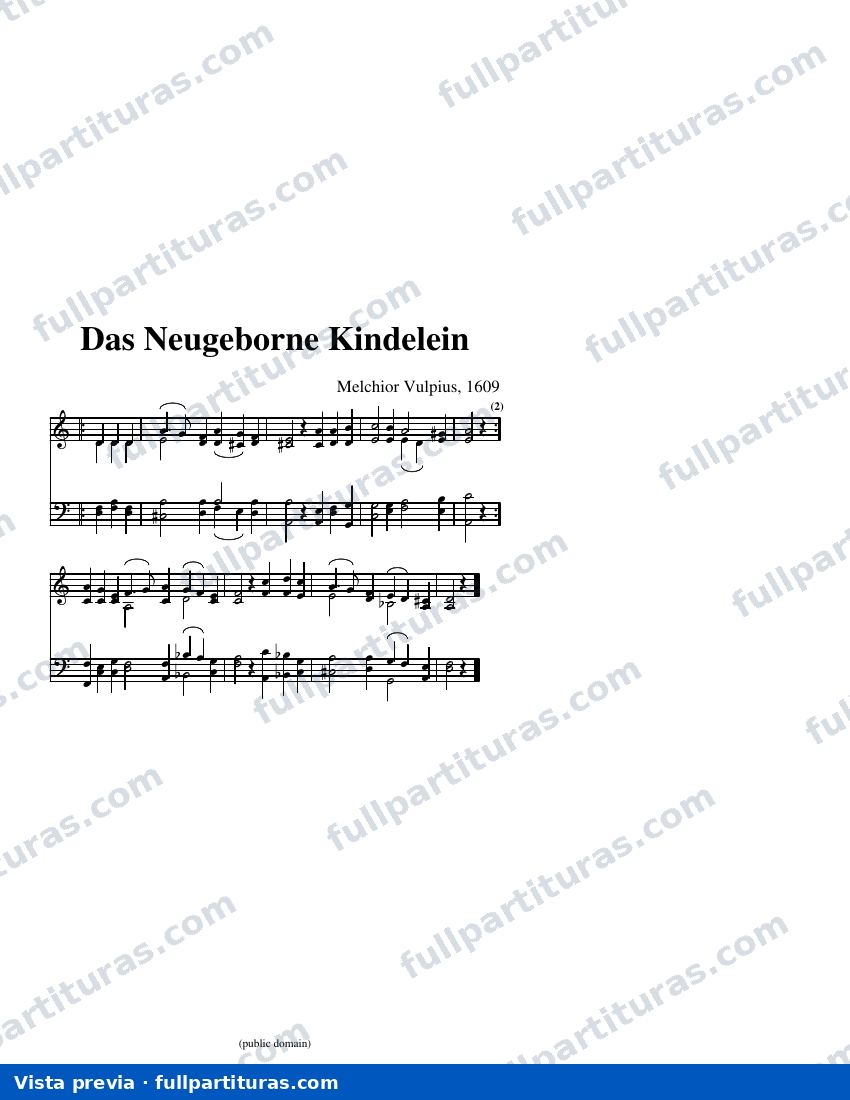 Das Neugeborne Kindelein (arreglo C) — visualização