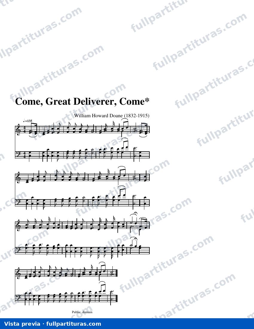Come, Great Deliverer, Come* — anteprima