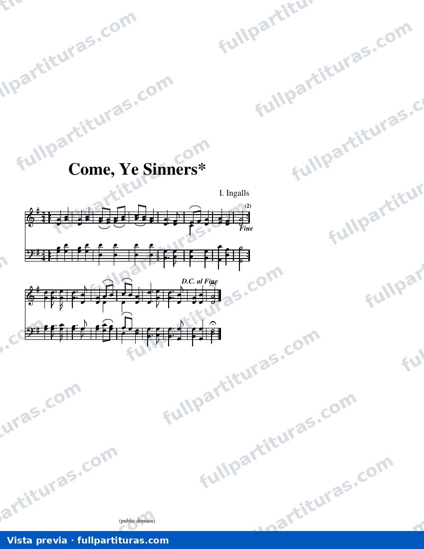Come, Ye Sinners* — visualização