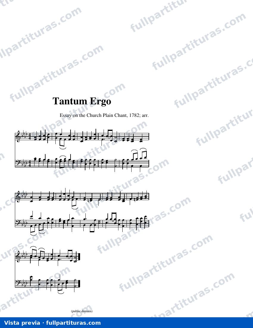 Tantum Ergo (Webbe) — visualização
