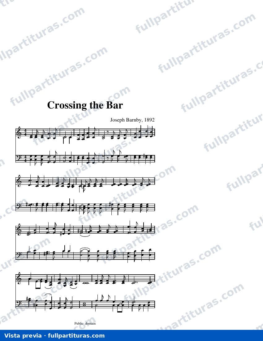 Crossing the Bar — visualização