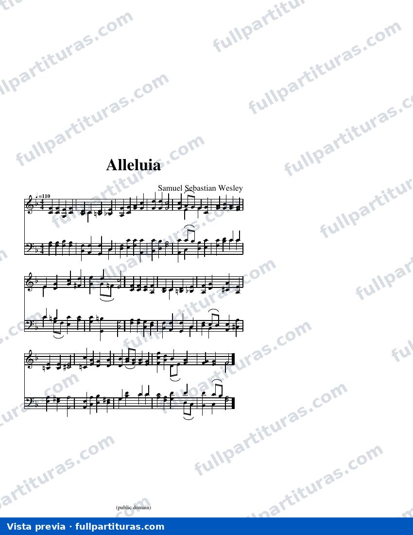 Alleluia (Wesley) — visualização