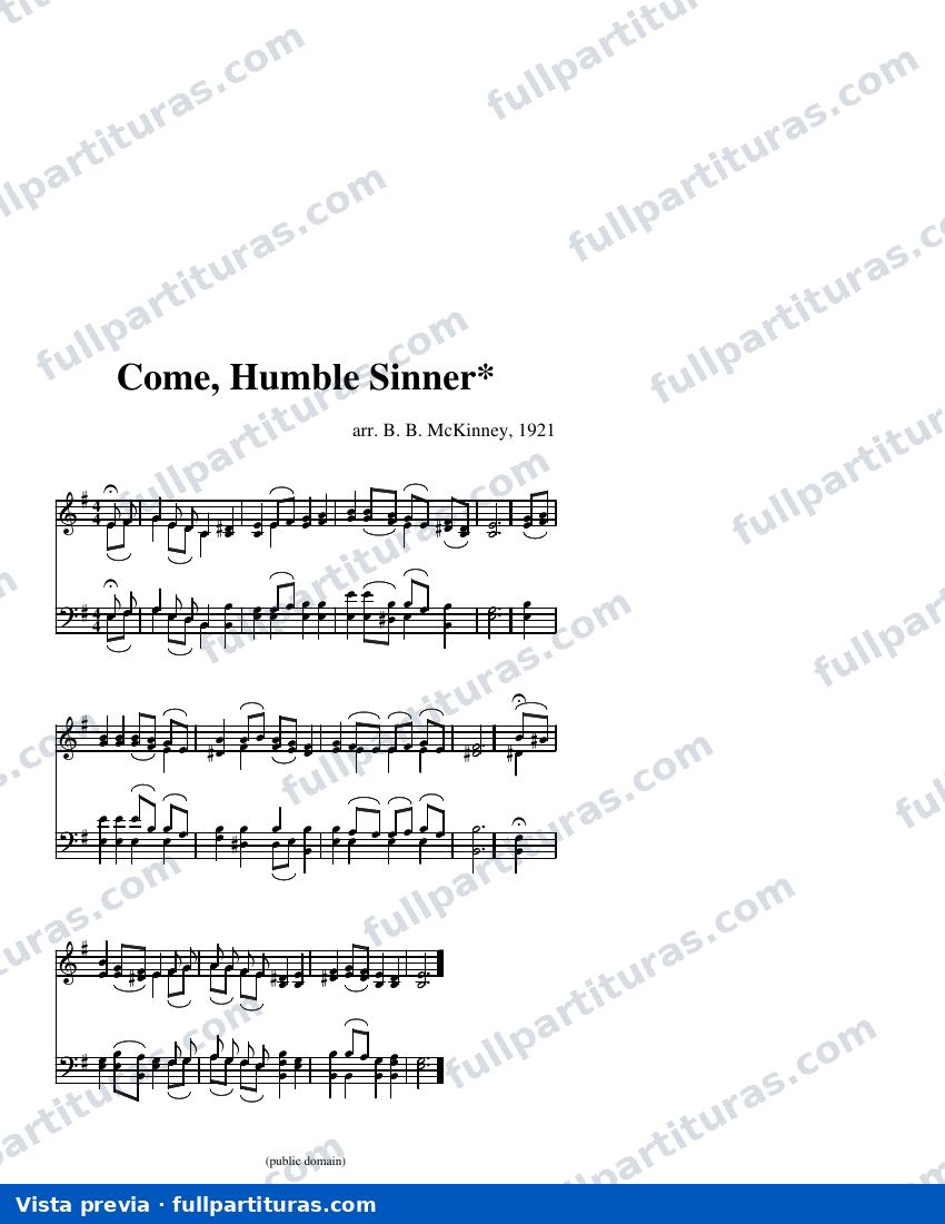 Come, Humble Sinner* (McKinney) — visualização