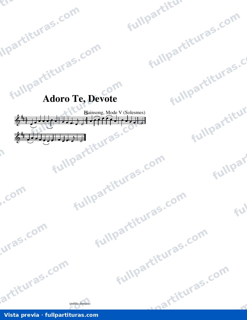 Adoro Te, Devote — visualização