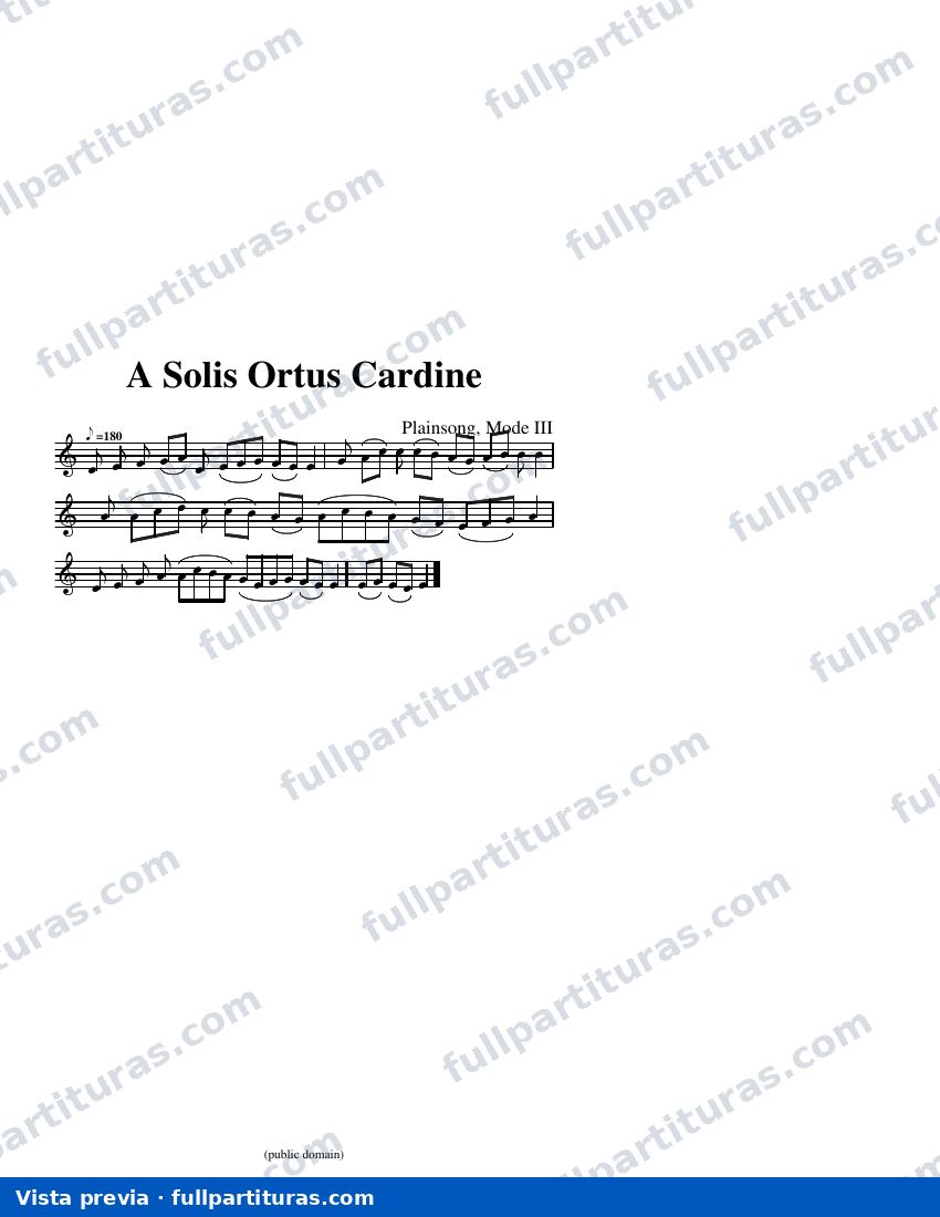 A Solis Ortus Cardine — visualização