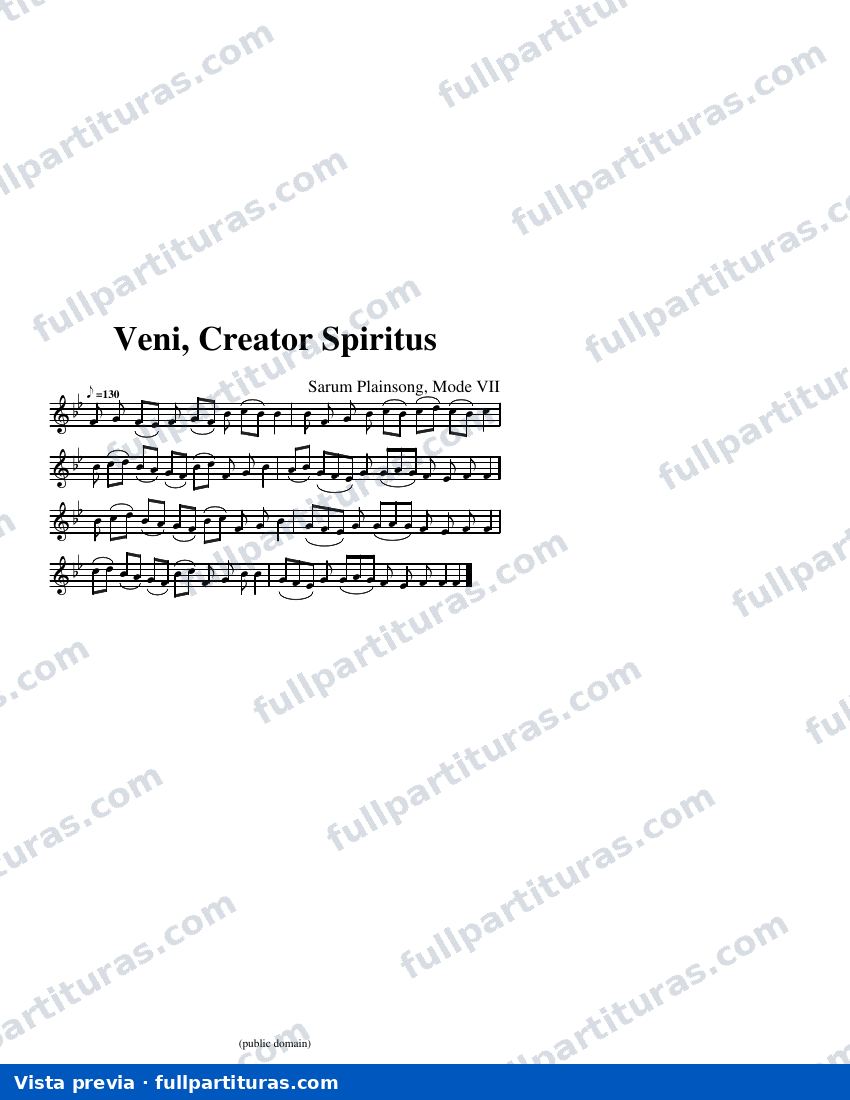 Veni, Creator Spiritus — visualização
