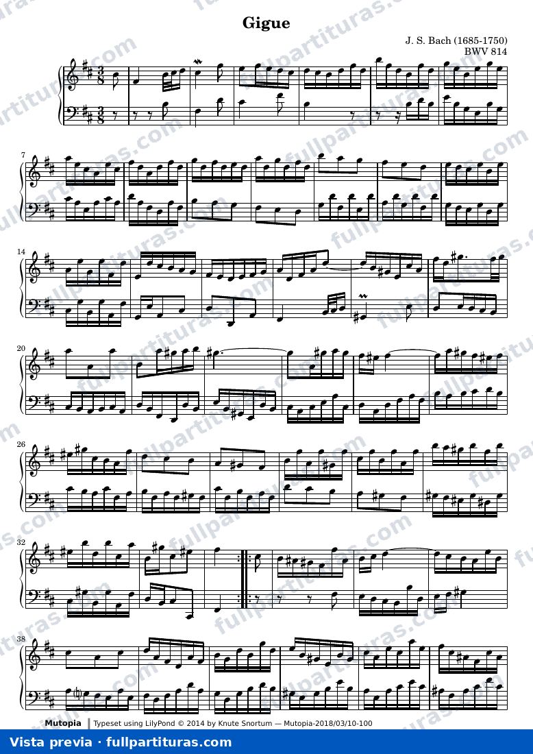 French Suite no. 3 in B minor — Bach french suite 3 gigue — Vorschau