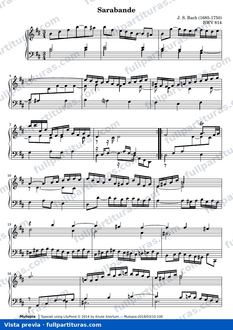 French Suite no. 3 in B minor — Bach french suite 3 sarabande — vista previa