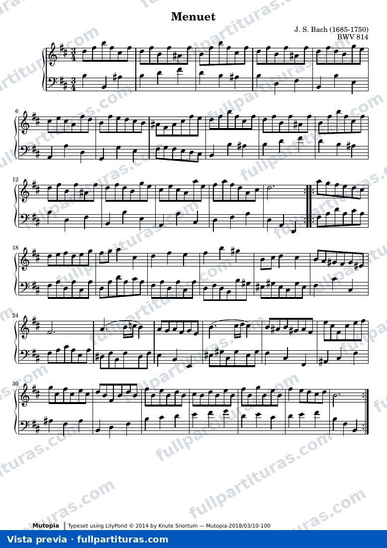 French Suite no. 3 in B minor — Bach french suite 3 menuet — visualização