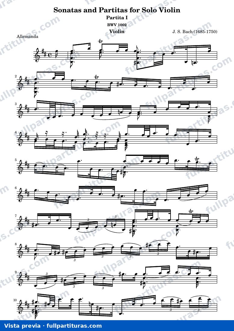Partita I for Solo Violin — Violin — visualização