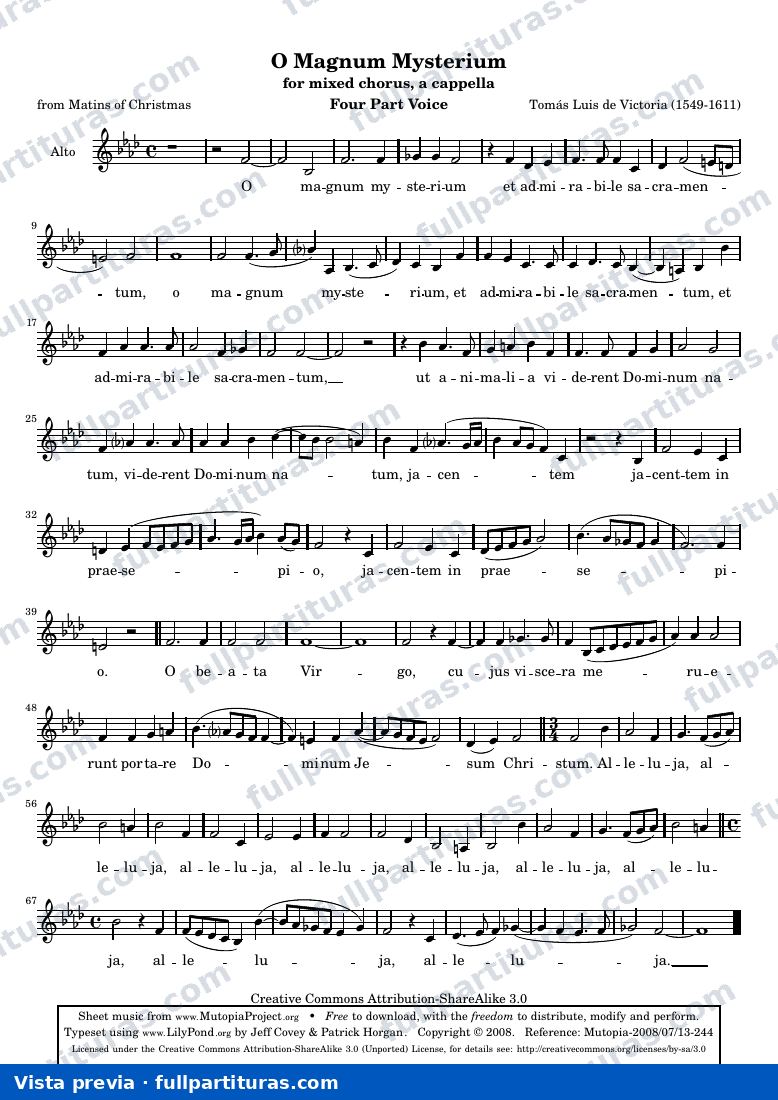 O Magnum Mysterium — O magnum mysterium alto 1 — aperçu
