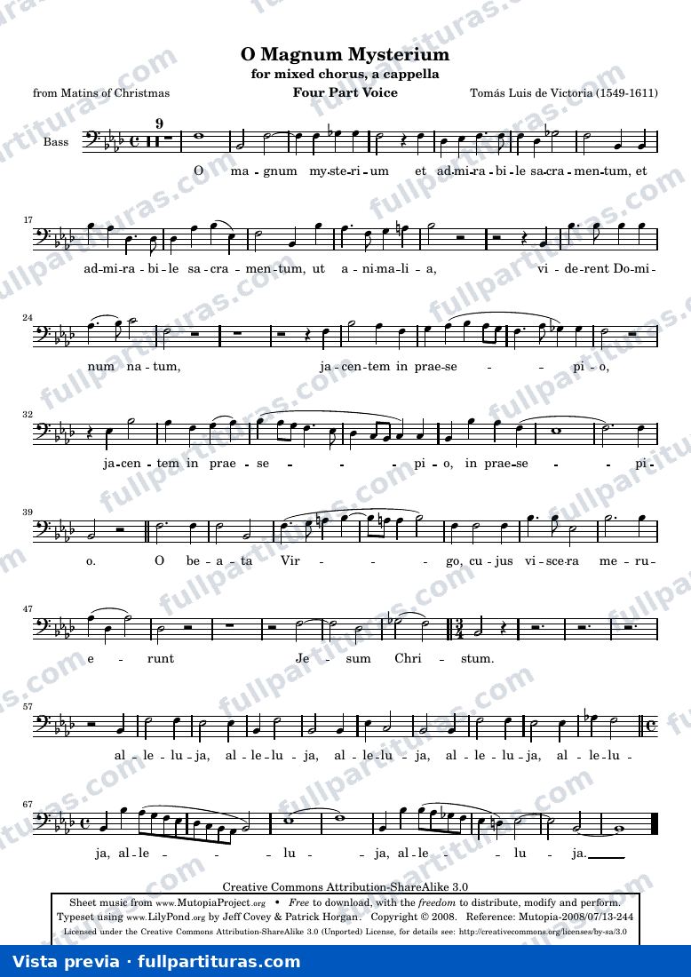 O Magnum Mysterium — O magnum mysterium bass 3 — Vorschau