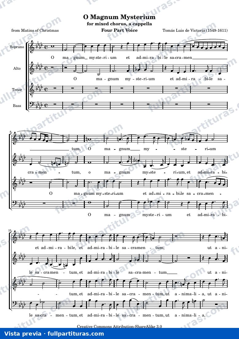 O Magnum Mysterium — O magnum mysterium choir 4 — visualização