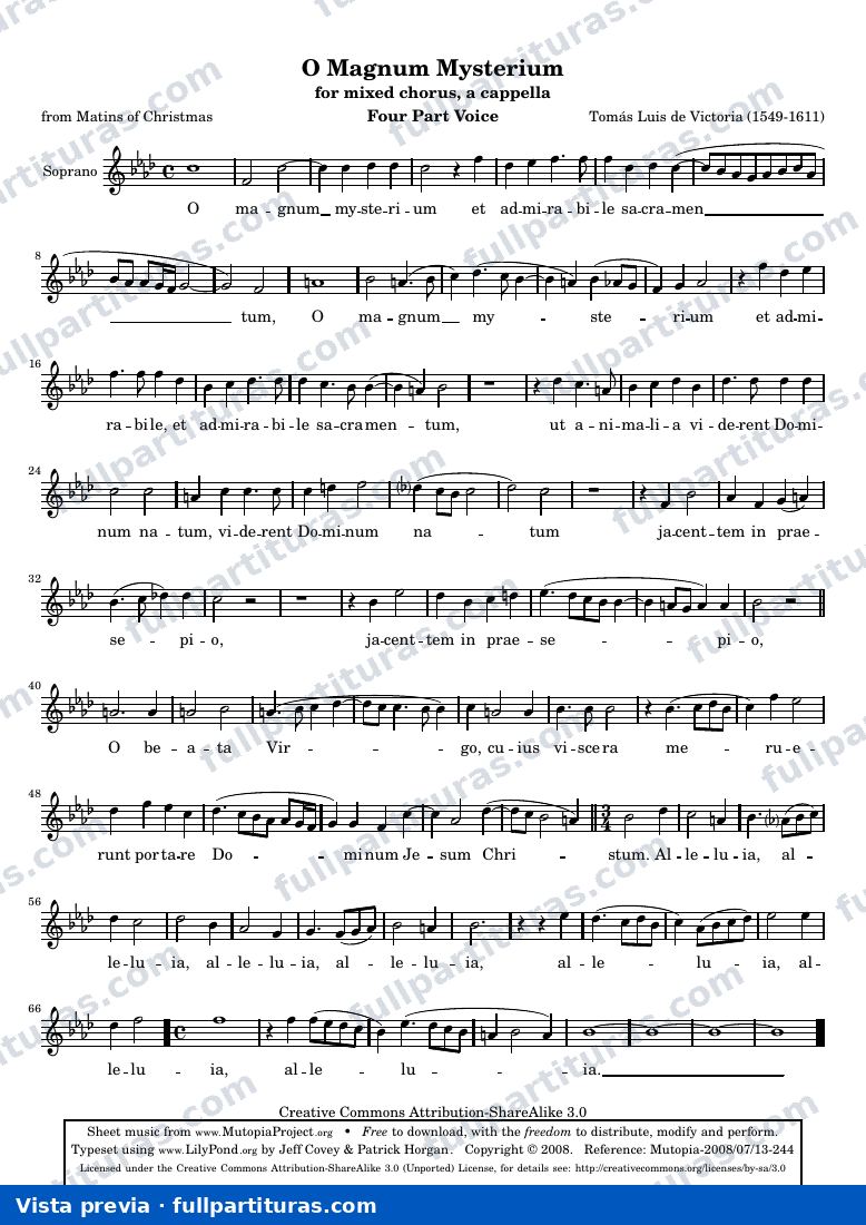 O Magnum Mysterium — O magnum mysterium soprano — Vorschau