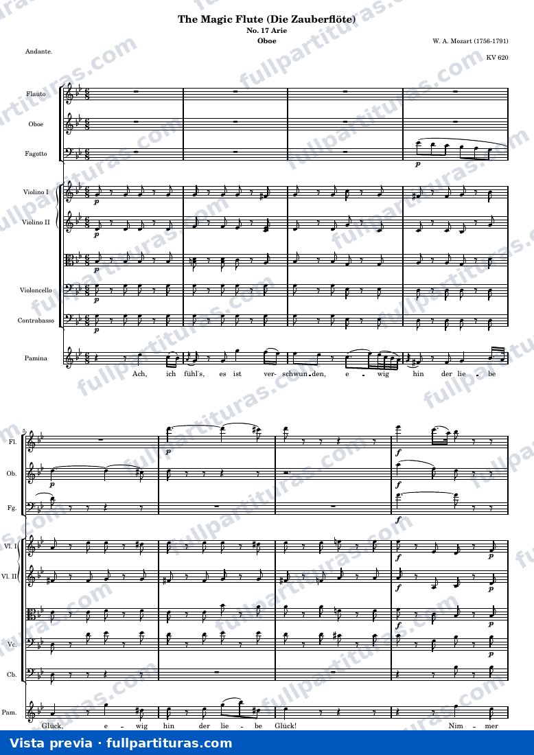 Die Zauberflöte (The Magic Flute) - No. 17 Arie — MF17 ArieScore — vista previa