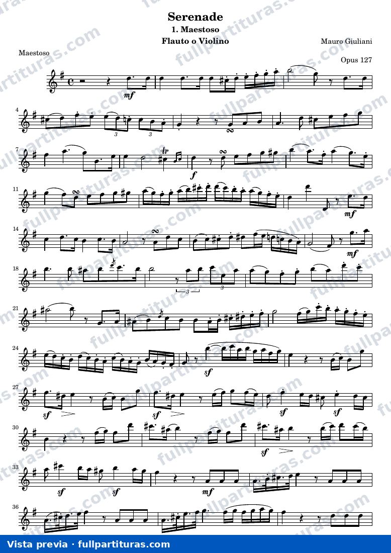 Serenade op.127 nr.1: Maestoso — Giuliani op127 1 flute — preview