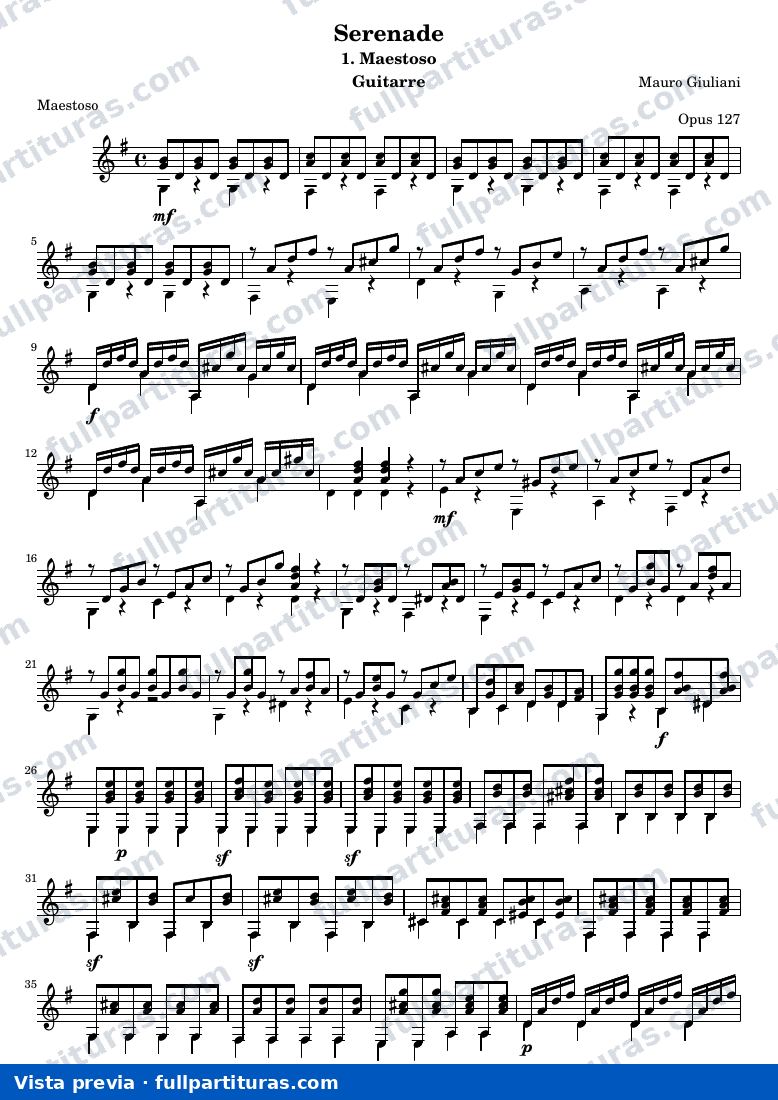 Serenade op.127 nr.1: Maestoso — Giuliani op127 1 guitar — visualização