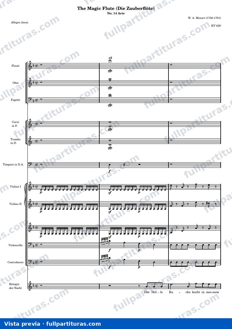 Die Zauberflöte (The Magic Flute) - No. 14 Arie — MF14 ArieScore — vista previa
