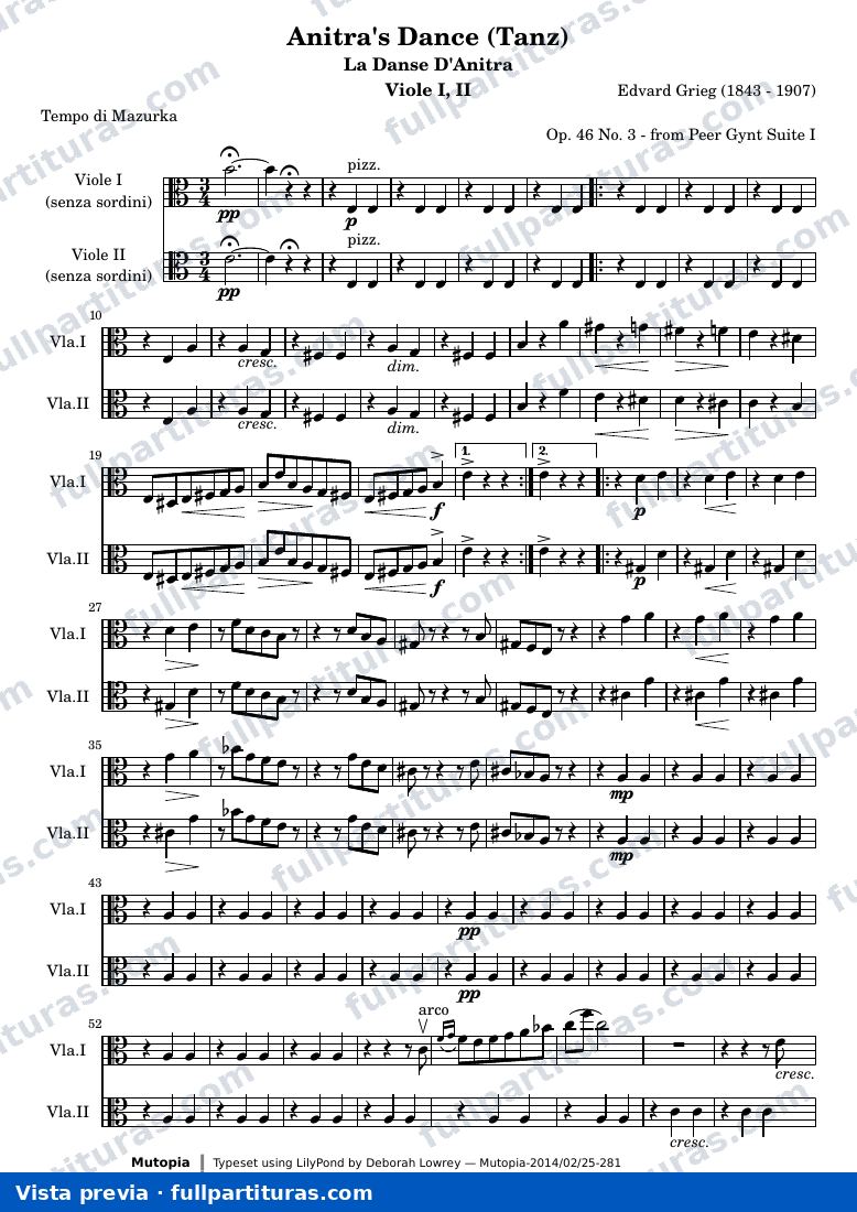 Anitra's Dance (Tanz) from Peer Gynt Suite I — Violepart — visualização