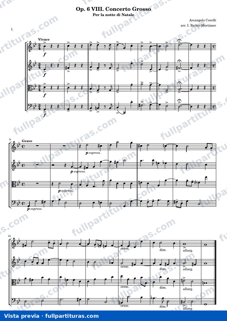 Concerto grosso op.6 no.8 Christmas concerto — Score — preview