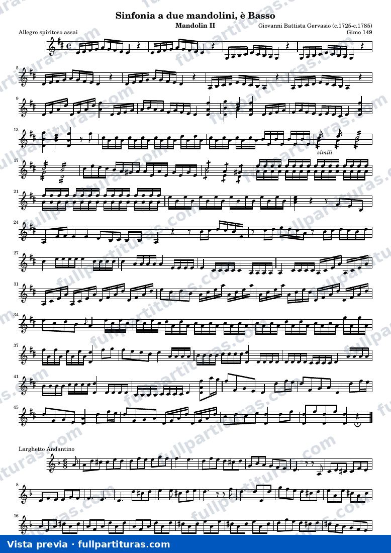 Sonata per Camera di Mandolino è Basso (Gimo 149) — Mand2 — visualização