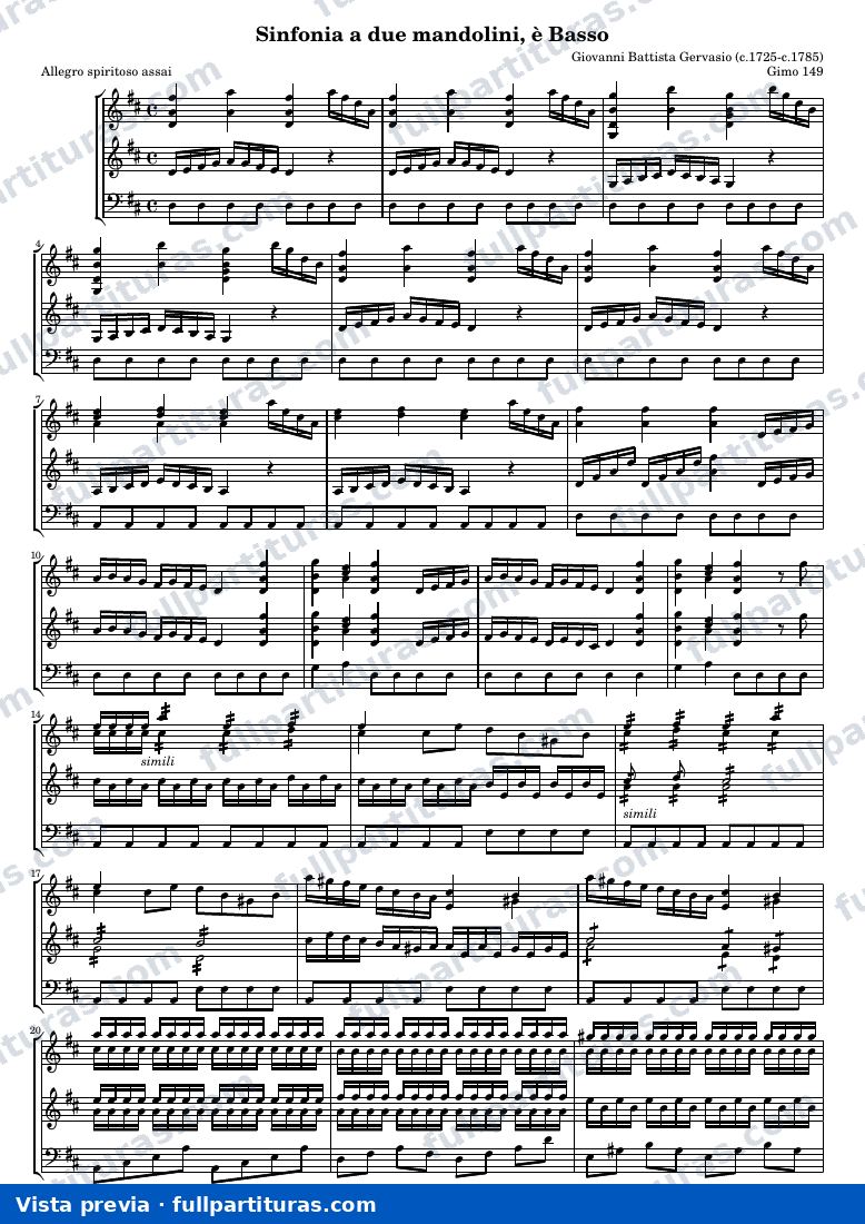 Sonata per Camera di Mandolino è Basso (Gimo 149) — Score — Vorschau