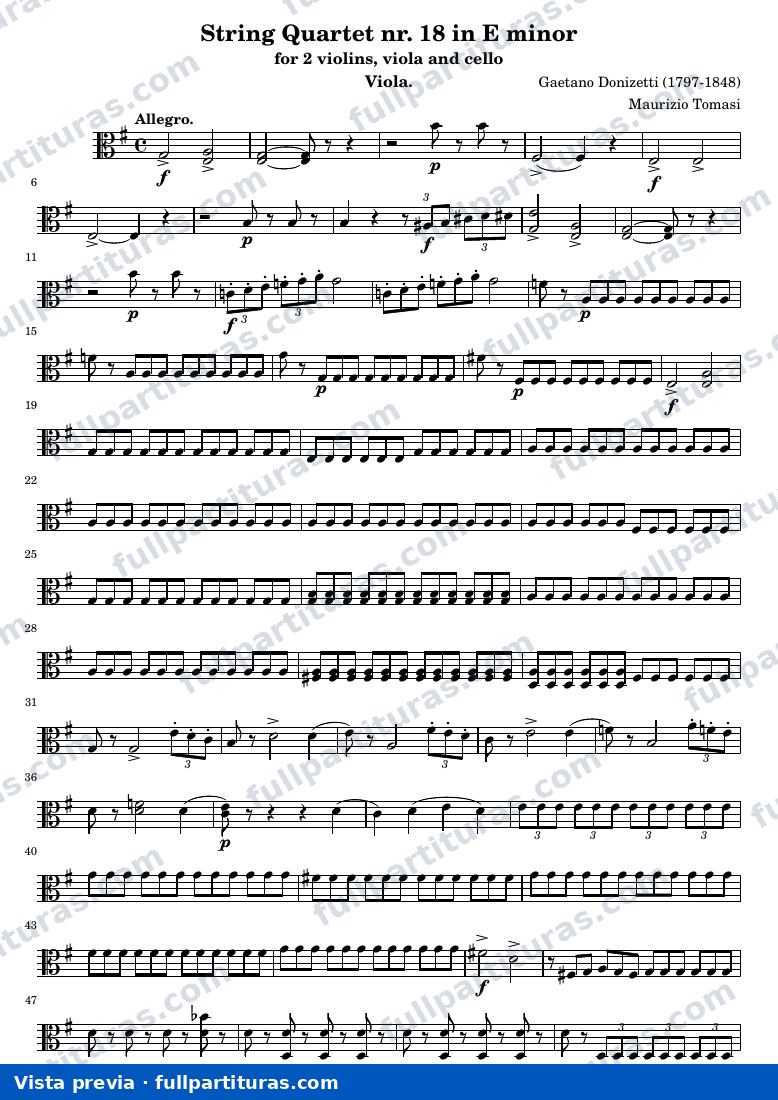 String Quartet nr. 18 in E minor — Quart18 viola — Vorschau