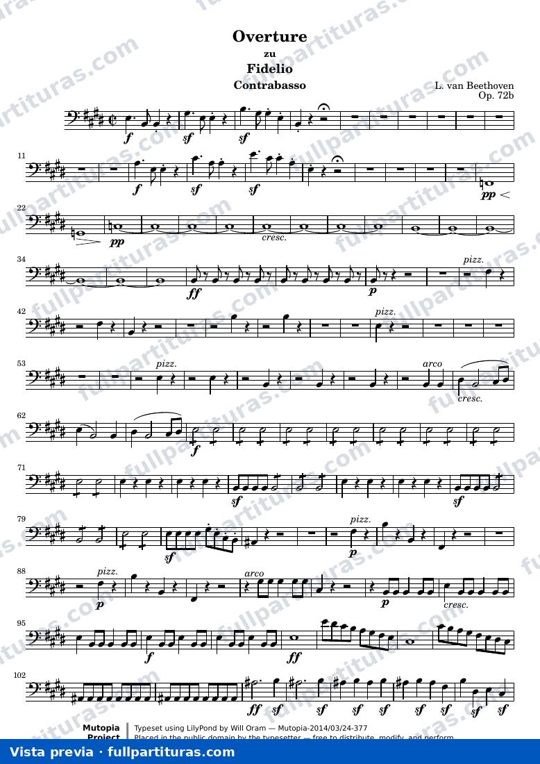 Fidelio Overture — Contrabasso sc — Vorschau