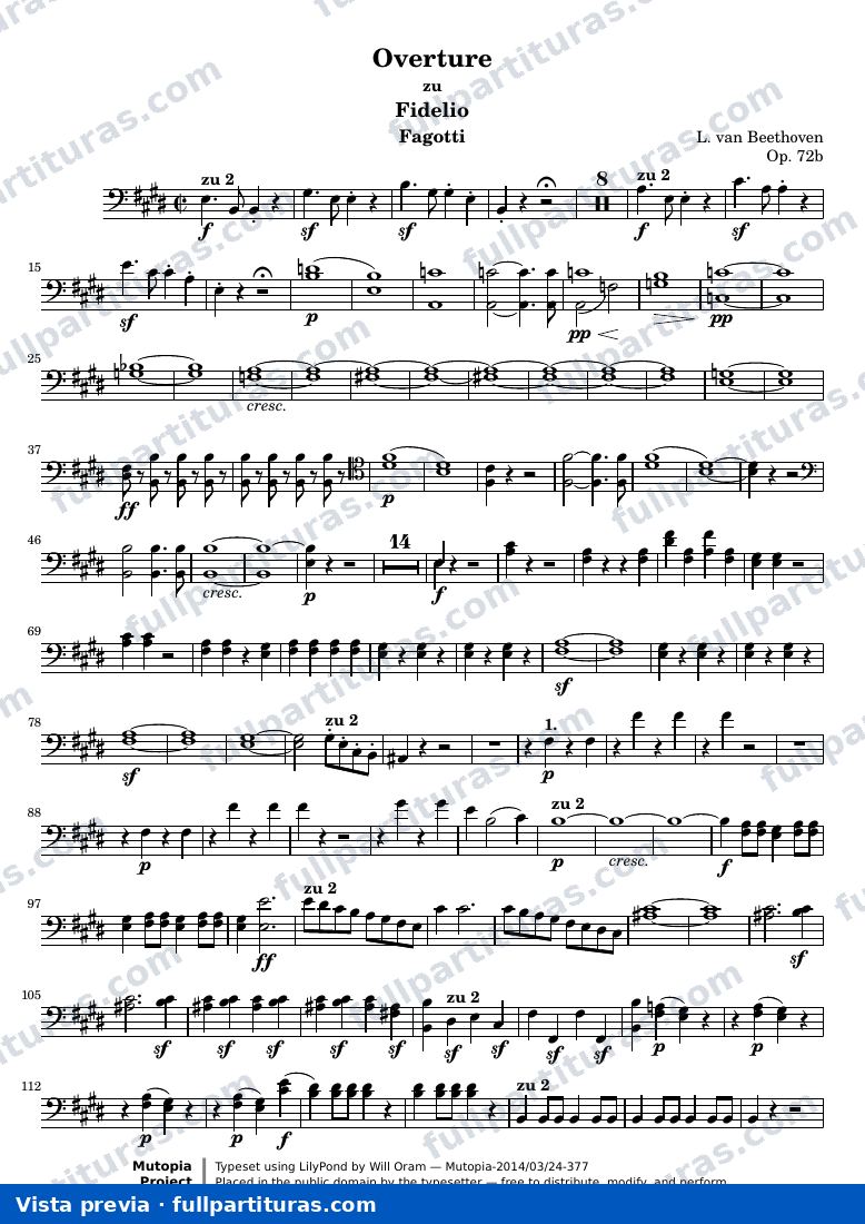 Fidelio Overture — Fagotti sc — Vorschau