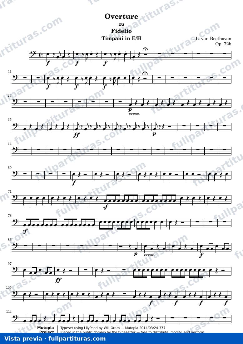 Fidelio Overture — Timpani sc — предварительный просмотр