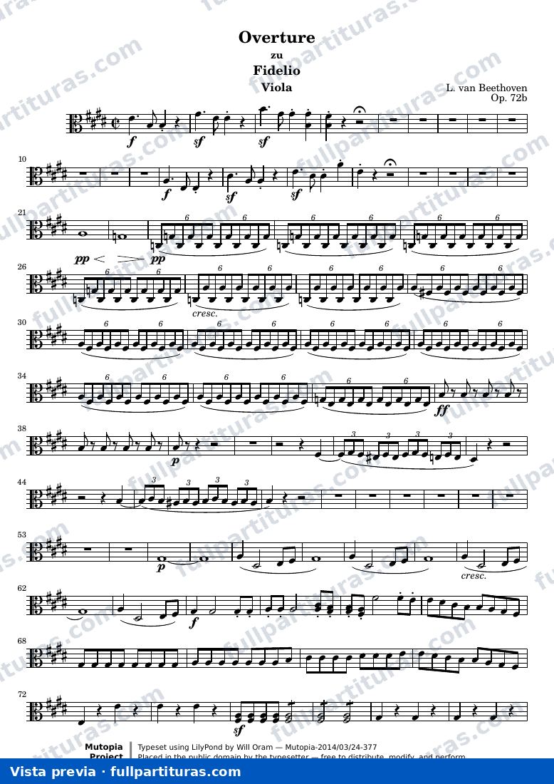 Fidelio Overture — Viola sc — aperçu