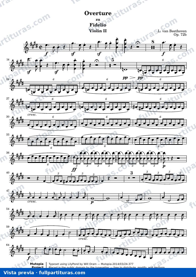 Fidelio Overture — Violino2 sc — aperçu