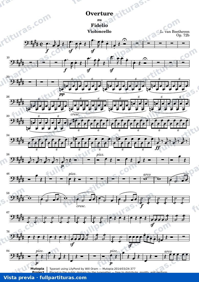 Fidelio Overture — Violoncello sc — Vorschau