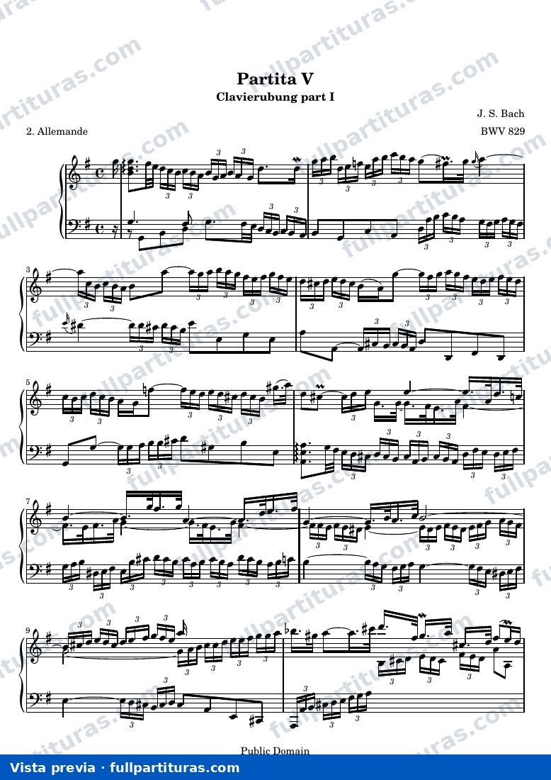 Six Partitas (Clavierubung part I): No. 5 — 52title hub — Vorschau