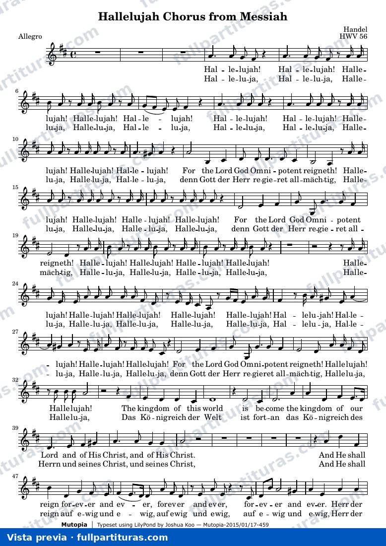 Hallelujah Chorus from Messiah — Alto score — Vorschau