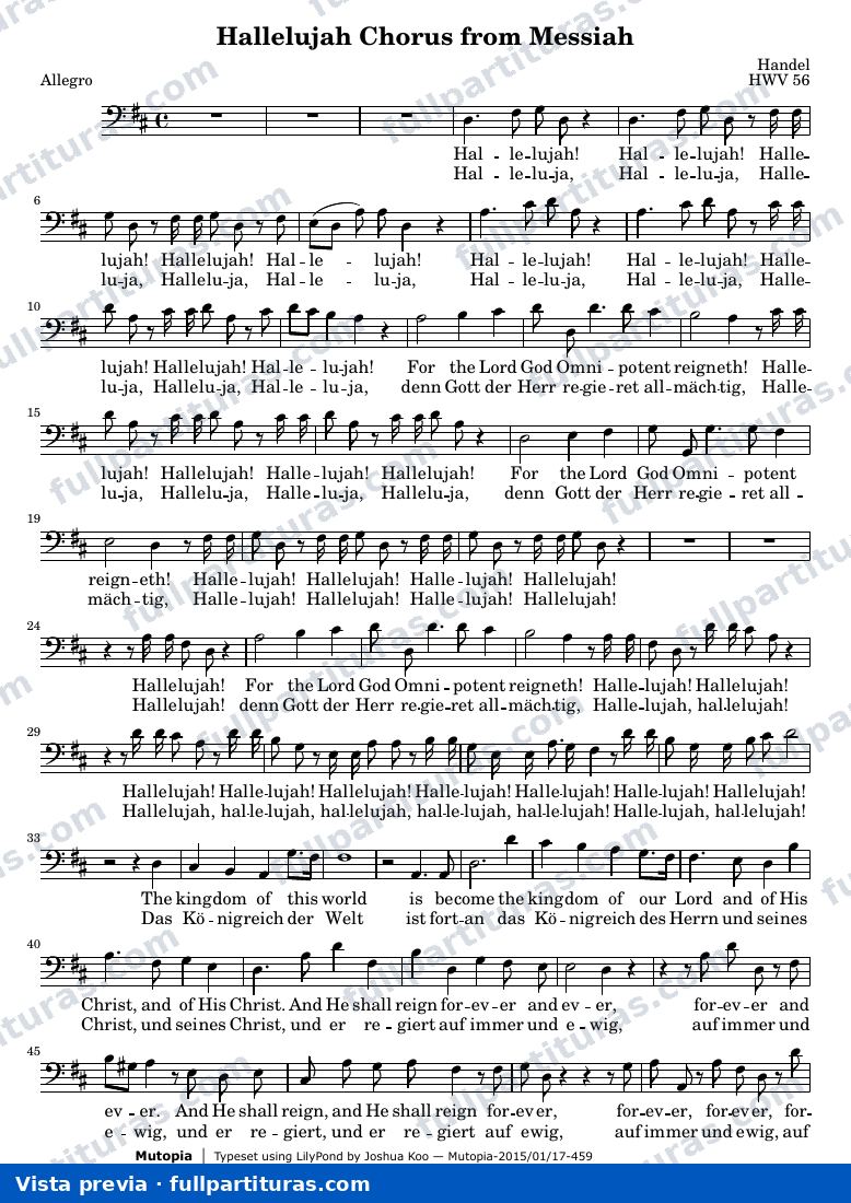 Hallelujah Chorus from Messiah — Bass score — Vorschau