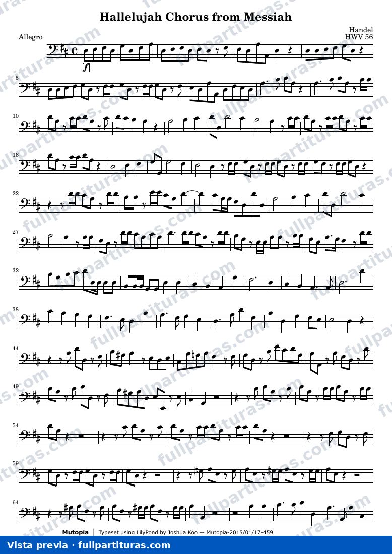 Hallelujah Chorus from Messiah — Cello score — Vorschau