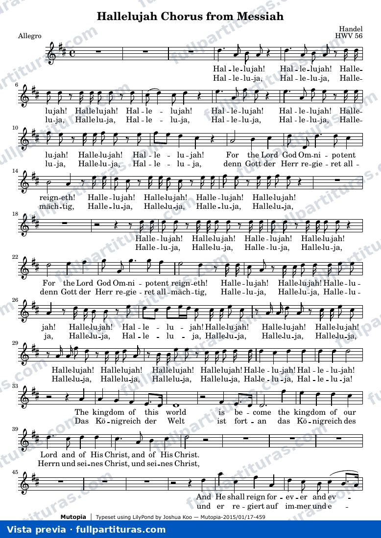 Hallelujah Chorus from Messiah — Soprano score — preview