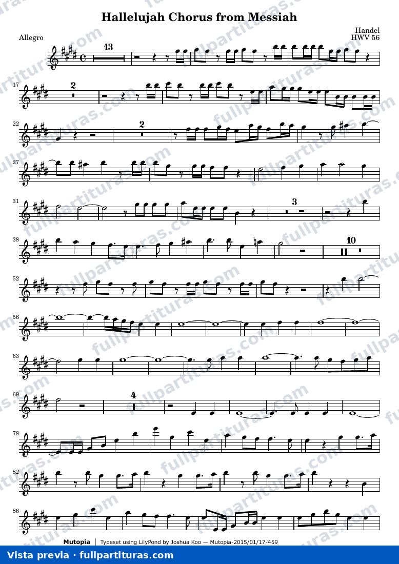 Hallelujah Chorus from Messiah — Trumpet score — preview