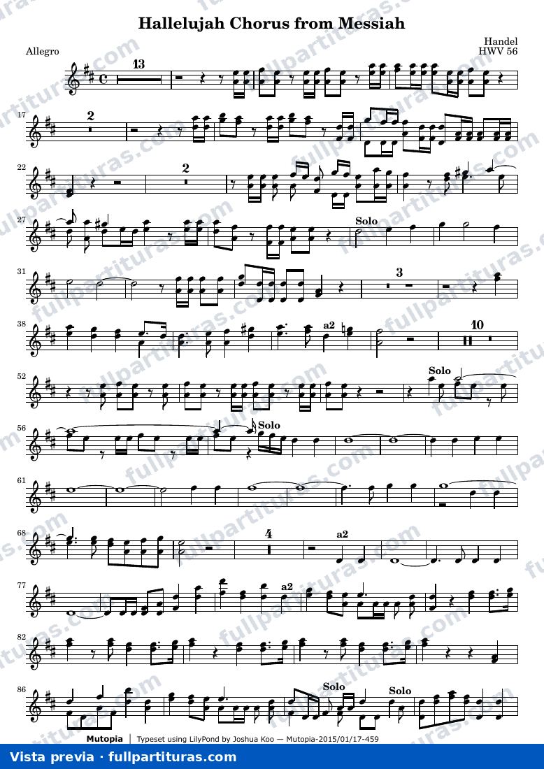 Hallelujah Chorus from Messiah — Trumpets score — preview