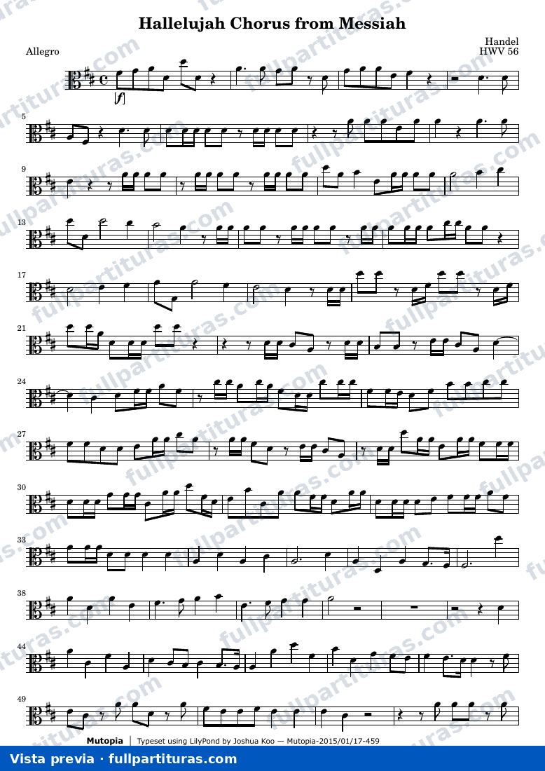 Hallelujah Chorus from Messiah — Viola score — visualização